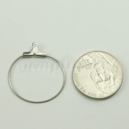 NEW 2/10/50/100 pcs - 20mm STAINLESS Steel 316L Beading Hoops Earwires Earrings