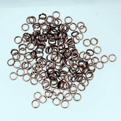 200 pcs of Antique Copper Finished Split Rings - 6mm