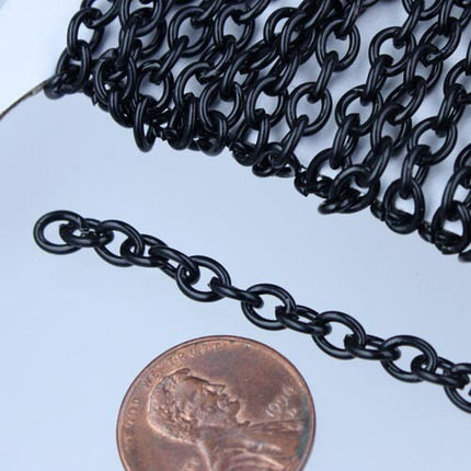 32 ft of Black Finished Big Heavy Cable chain - 6.0x4.5 1.2mm unsoldered links - 6045CA