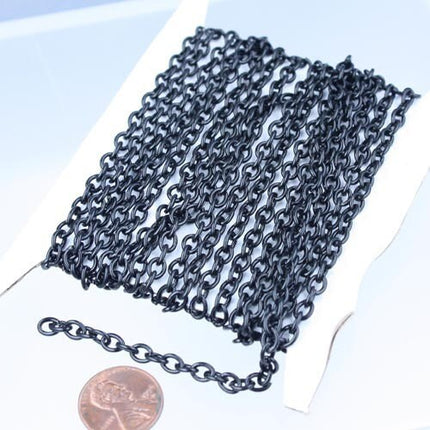 32 ft of Black Finished Big Heavy Cable chain - 6.0x4.5 1.2mm unsoldered links - 6045CA