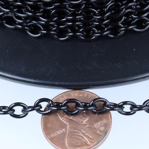 32 ft of Black Finished Big Heavy Cable chain - 6.0x4.5 1.2mm unsoldered links - 6045CA