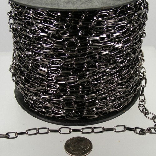 12 ft. of Gunmetal Finished Drawn Cable Chain - 9x4.5mm Unsoldered Link- 9045DR