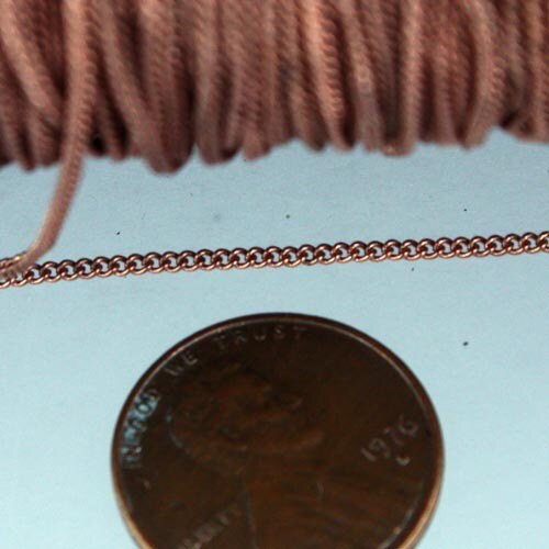 100 ft Antique Copper SOLDER Curb Chain - 1.3mm - Tiny Small Little Solder Curb Chain - 1.3S