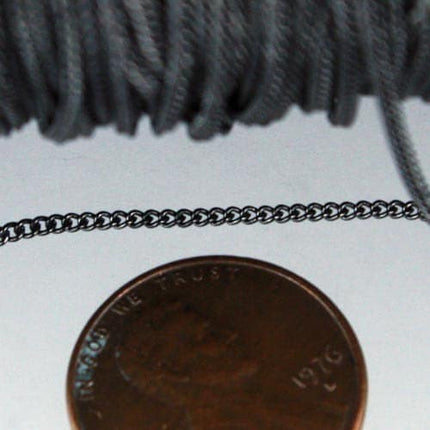 100 ft spool of Gunmetal Finished Tiny curb chain - 1.3mm soldered link - Solder Curb Chain - 1.3S