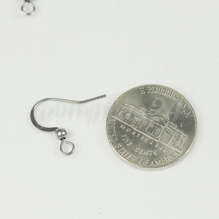 Surgical Stainless Steel 316L FLAT FRENCH Hook with 3mm Ball Earring Ear Wire - 20/50/100/500 pcs - 20x16mm 21G 3mm Ball