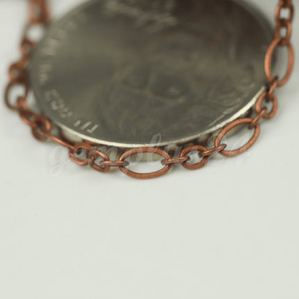 300 ft Antique Copper Plated Bulk Chain, Long and Short (Small 3 and 1) SOLDERED  Chain - 4.5x2.5mm 2.9x2.6mm Soldered - 317LS31
