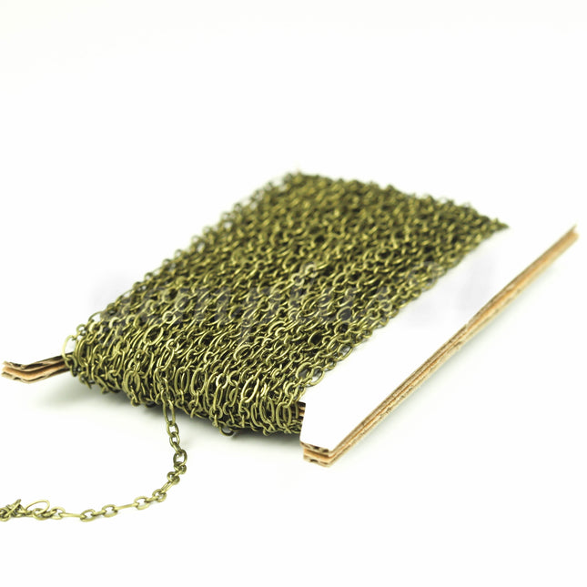 New 300 ft Antique Brass Plated Bulk Chain, Long and Short (Small 3 and 1) SOLDERED  Chain - 4.5x2.6mm 2.9x2.6mm Soldered - 317LS31