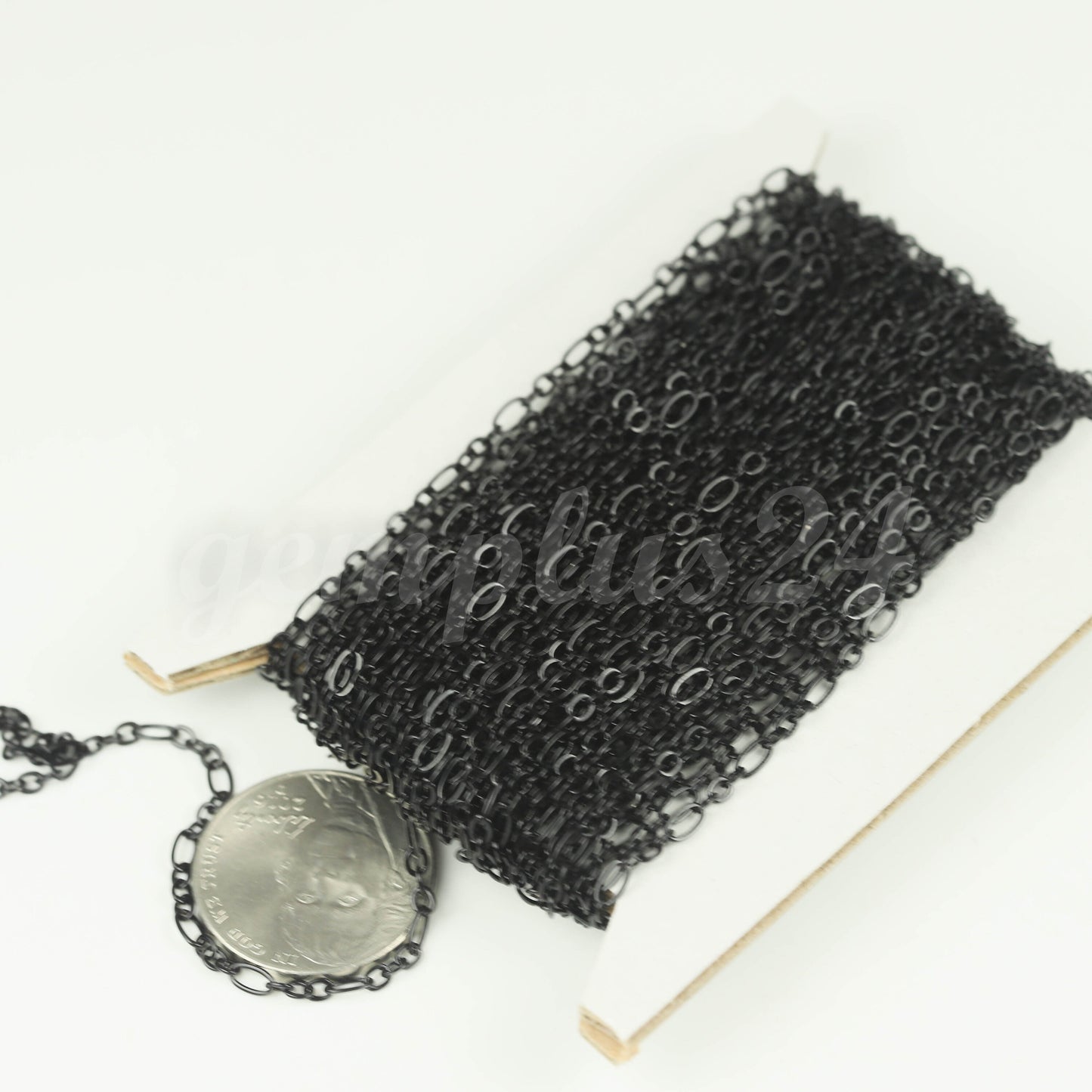 New 3 ft Black Finished Bulk Chain, Long and Short (Small 1 and 1) SOLDERED Wholesale Chain - 4.5x2.5mm 2.9x2.6mm Soldered - 317LS11