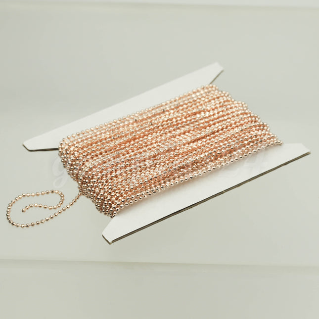 100 Ft Spool of ROSE Gold Plated  FACET  Ball Chain - 1.2mm Ball/Beads Size - Bulk Ball chain  Wholesale - 12DC