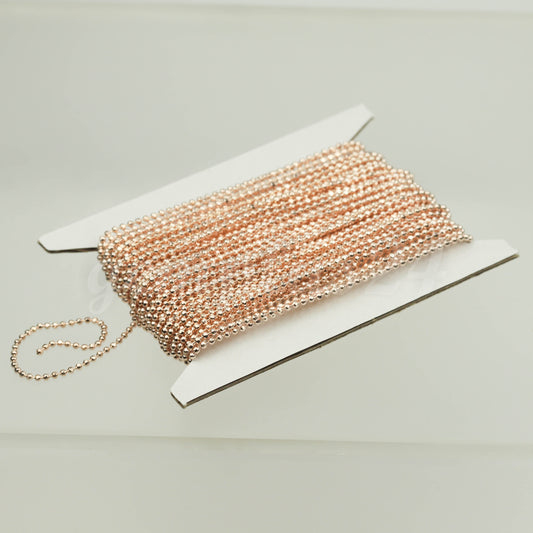 10 Ft Spool of ROSE Gold Plated  FACET  Ball Chain - 1.2mm Ball/Beads Size - Bulk Ball chain  Wholesale - 12DC