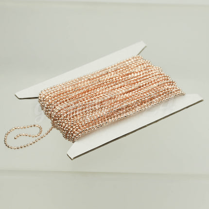 3 Ft Spool of ROSE Gold Plated  FACET  Ball Chain - 1.2mm Ball/Beads Size - Bulk Ball chain  Wholesale - 12DC