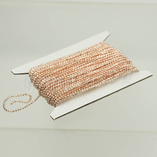 3 Ft Spool of ROSE Gold Plated  FACET  Ball Chain - 1.2mm Ball/Beads Size - Bulk Ball chain  Wholesale - 12DC