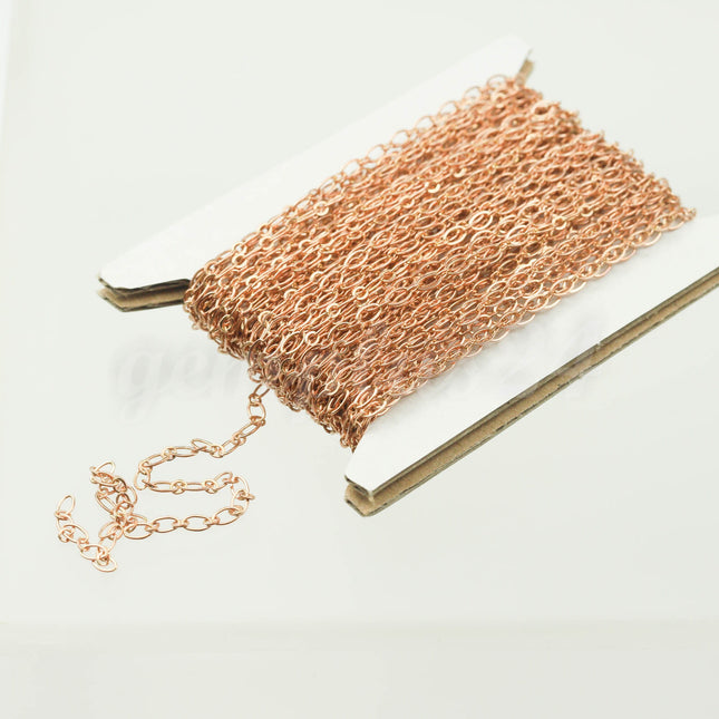 New 3 ft Raw Brass (Copper Color) Bulk Chain, Long and Short (Small 1 and 1) SOLDERED Wholesale Chain - 4.5x2.5mm 2.9x2.6mm Soldered - 317LS11