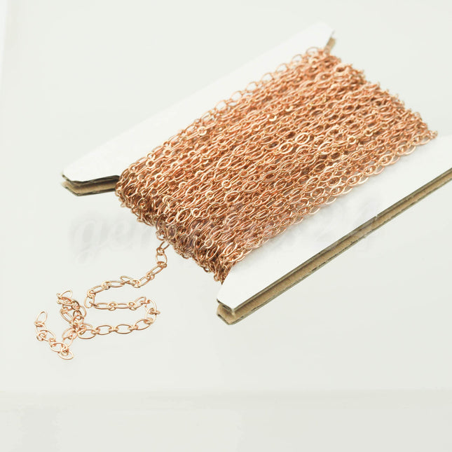 New 100 ft Raw Brass (Copper Color) Bulk Chain, Long and Short (Small 1 and 1) SOLDERED Wholesale Chain - 4.5x2.5mm 2.9x2.6mm Soldered - 317LS11