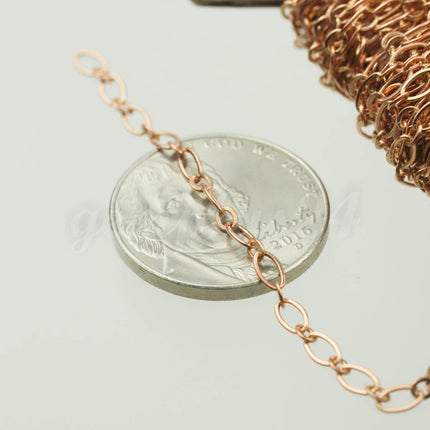 New 100 ft Raw Brass (Copper Color) Bulk Chain, Long and Short (Small 1 and 1) SOLDERED Wholesale Chain - 4.5x2.5mm 2.9x2.6mm Soldered - 317LS11