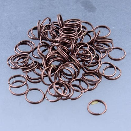 200 pcs of Antique Copper Finished Split Rings - 12mm