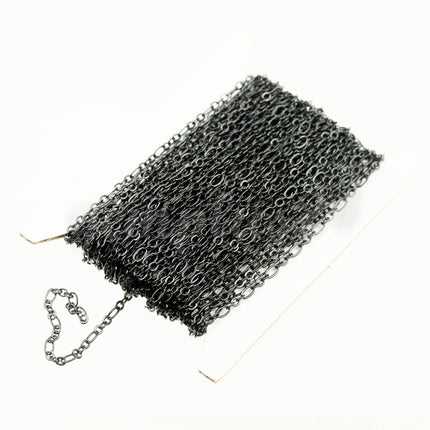 New 10 feet Black Finished Long and Short (Small 3 and 1) SOLDERED  Chain - 4.5x2.5mm - 317LS31
