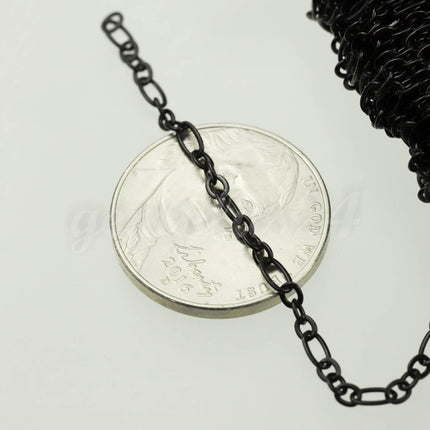 New 10 feet Black Finished Long and Short (Small 3 and 1) SOLDERED  Chain - 4.5x2.5mm - 317LS31