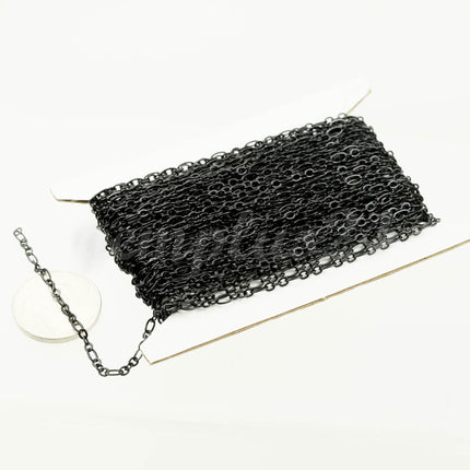 New 32 feet Black Finished Long and Short (Small 3 and 1) SOLDERED  Chain - 4.5x2.5mm - 317LS31
