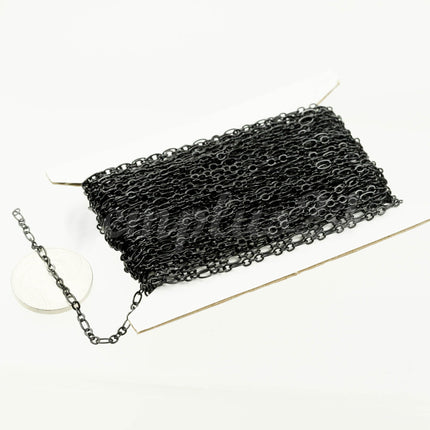 New 100 feet Black Finished Long and Short (Small 3 and 1) SOLDERED  Chain - 4.5x2.5mm - 317LS31