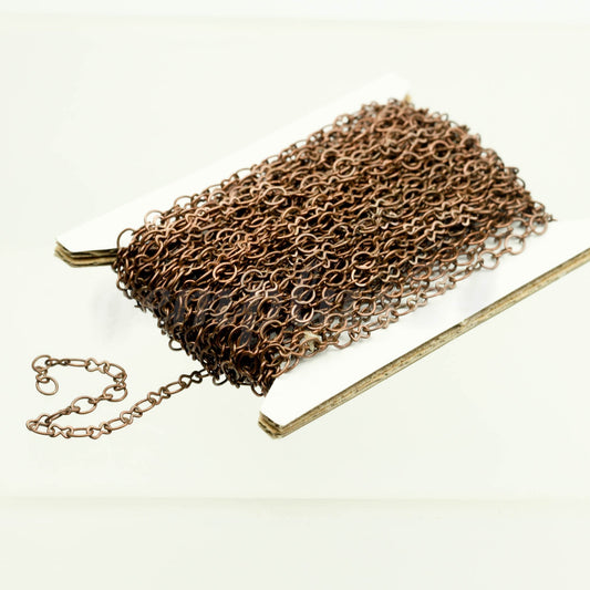 10 feet (Dark) Antique Copper SOLDERED BIG Fashion Figure 8 Connector Chain - 4.5x3.8mm Soldered Link FIG8L