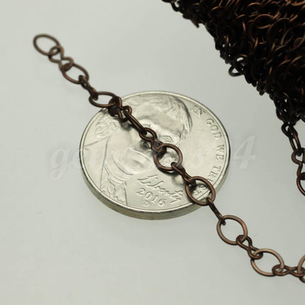 100 feet (Dark) Antique Copper SOLDERED BIG Fashion Figure 8 Connector Chain - 4.5x3.8mm Soldered Link FIG8L