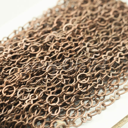 10 feet (Dark) Antique Copper SOLDERED BIG Fashion Figure 8 Connector Chain - 4.5x3.8mm Soldered Link FIG8L