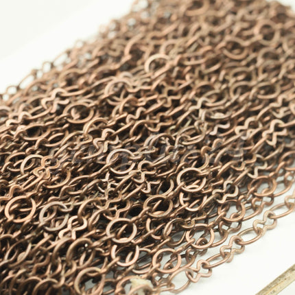 100 feet (Dark) Antique Copper SOLDERED BIG Fashion Figure 8 Connector Chain - 4.5x3.8mm Soldered Link FIG8L