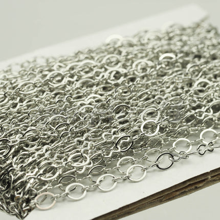 32 feet Rhodium Plated SOLDERED BIG Fashion Figure 8 Connector Chain - 4.5x3.8mm Soldered Link FIG8L