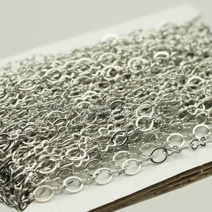 10 feet Rhodium Plated SOLDERED BIG Fashion Figure 8 Connector Chain - 4.5x3.8mm Soldered Link FIG8L