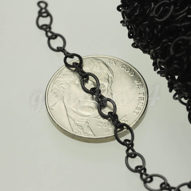 300 feet Black Finished SOLDERED BIG Fashion Figure 8 Connector Chain - 4.5x3.8mm Soldered Link FIG8L
