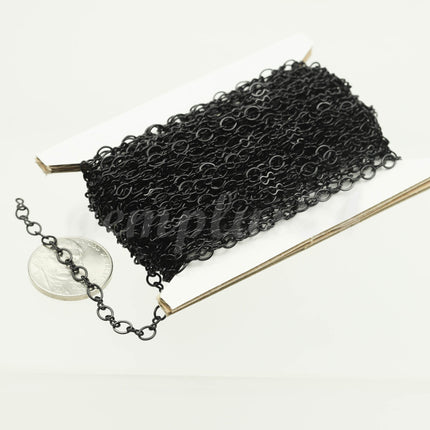 300 feet Black Finished SOLDERED BIG Fashion Figure 8 Connector Chain - 4.5x3.8mm Soldered Link FIG8L