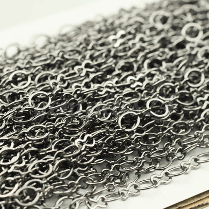 100 feet Gunmetal Plated SOLDERED BIG Fashion Figure 8 Connector Chain - 4.5x3.8mm Soldered Link FIG8L
