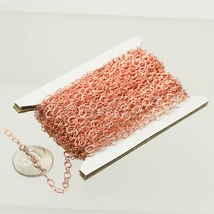 3 feet Bright Copper Plated SOLDERED BIG Fashion Figure 8 Connector Chain - 4.5x3.8mm Soldered Link FIG8L
