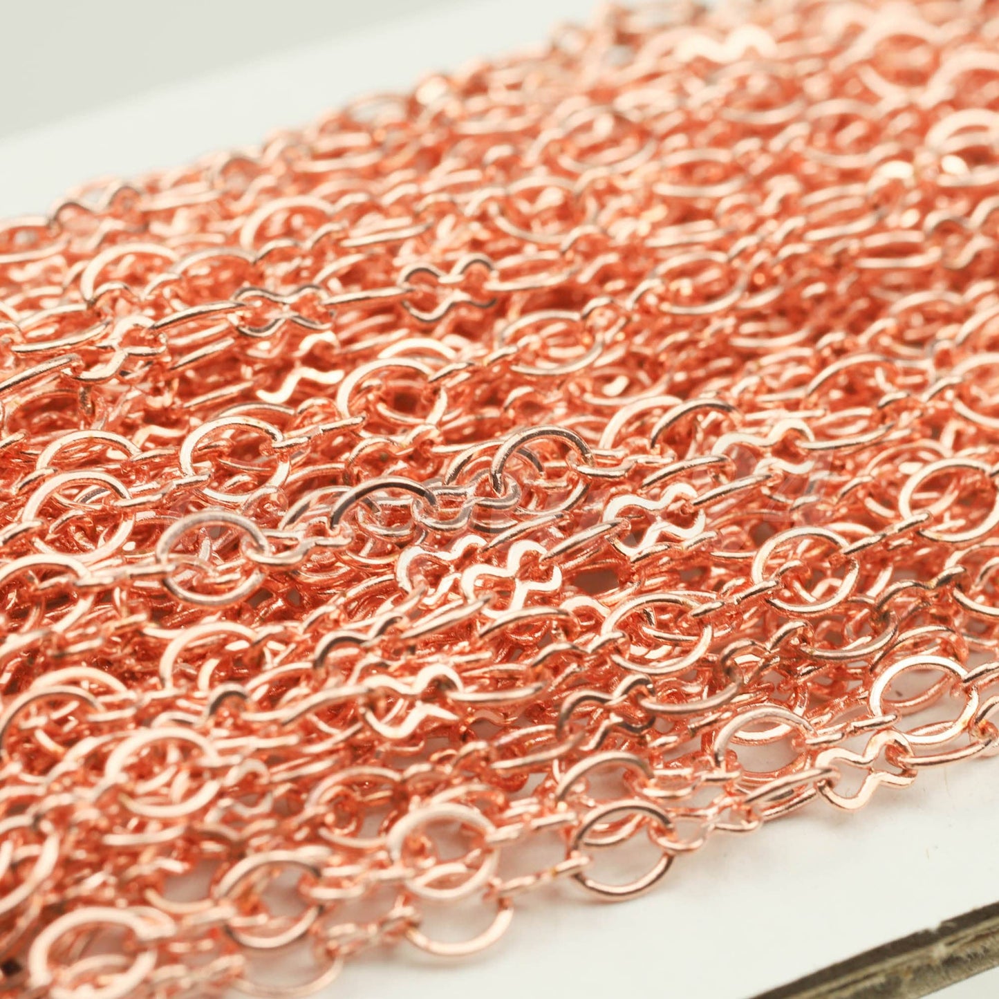 300 feet Bright Copper Plated SOLDERED BIG Fashion Figure 8 Connector Chain - 4.5x3.8mm Soldered Link FIG8L