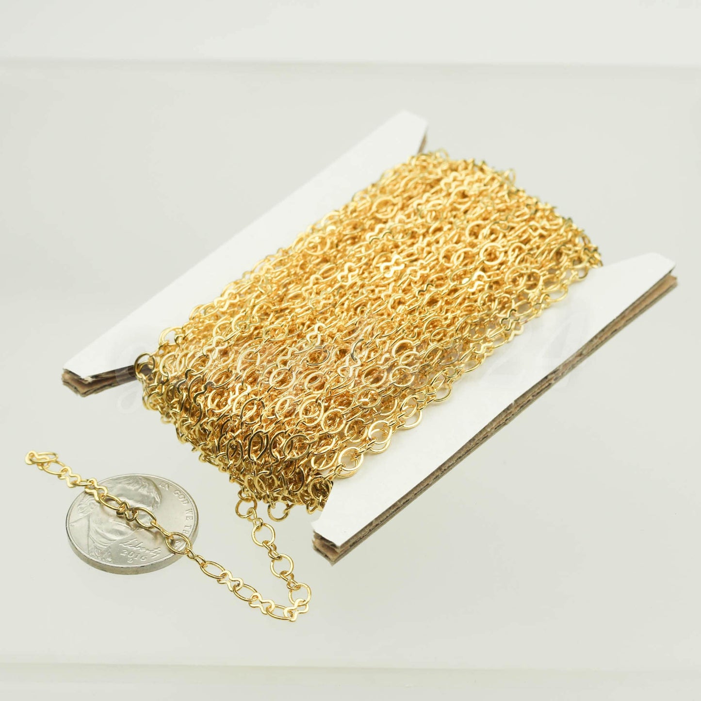 3 feet FASHION Figural 8 22K Gold Plated SOLDERED BIG Fashion Figure 8 Connector Chain - 4.5x3.8mm Soldered Link FIG8L