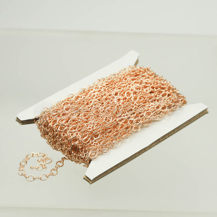 300 ft FASHION Figural 8 Champagne /Pinky Gold Plated SOLDERED BIG Figure 8 Connector Chain - 4.5x3.8mm Soldered Link FIG8L