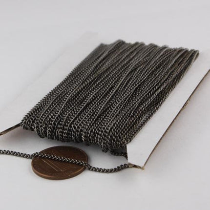 32 feet Gunmetal Solder Curb Chain - 1.6mm SOLDERED Link - 1.6S