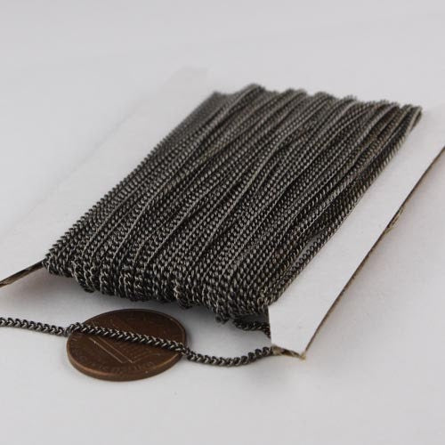 32 feet Gunmetal Solder Curb Chain - 1.6mm SOLDERED Link - 1.6S