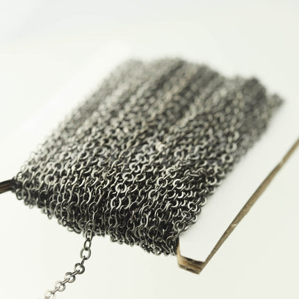 100 feet of Gunmetal Flat Cable Chain 3x3mm Solder Gunmetal Cable Chain -  - 33F
