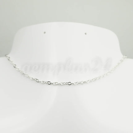 300 feet of Sterling Silver Plated Flat Cable Chain 3x3mm Solder Silver Cable Chain -  - 33F