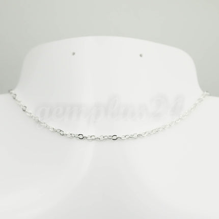 100 feet of Sterling Silver Plated Flat Cable Chain 3x3mm Solder Silver Cable Chain -  - 33F