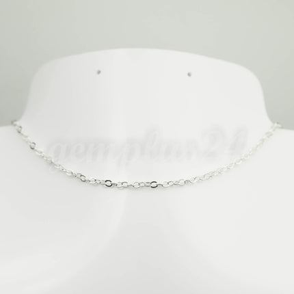 32 feet of Sterling Silver Plated Flat Cable Chain 3x3mm Solder Silver Cable Chain -  - 33F