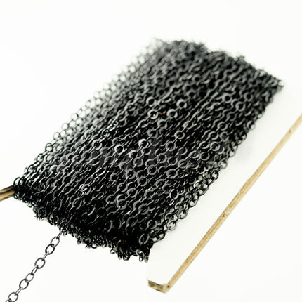 300 feet of Black Finished Flat Cable Chain 3x3mm Solder Black Cable Chain -  - 33F