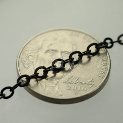 10 feet of Black Finished Flat Cable Chain 3x3mm Solder Black Cable Chain -  - 33F