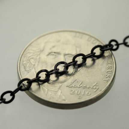 300 feet of Black Finished Flat Cable Chain 3x3mm Solder Black Cable Chain -  - 33F