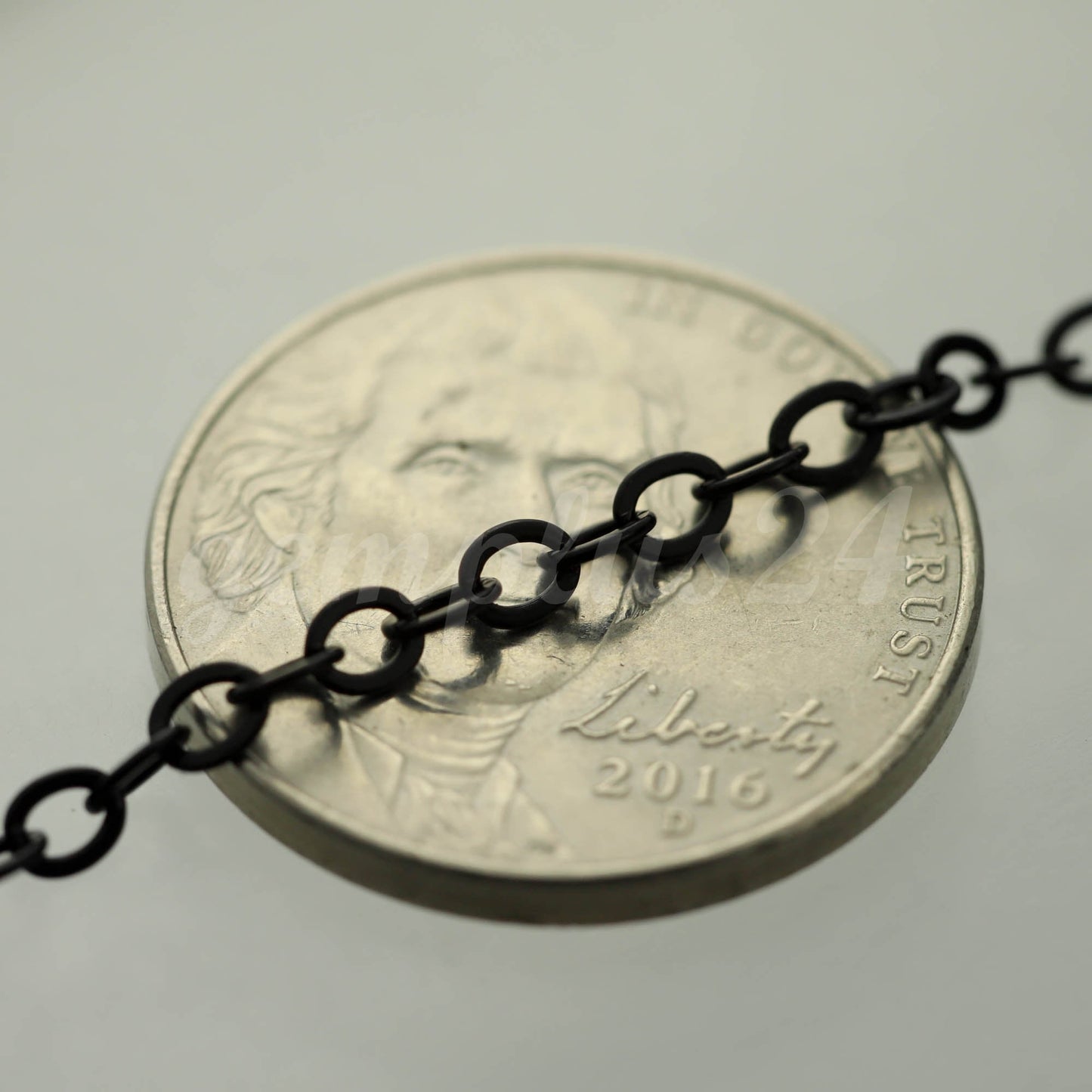 3 feet of Black Finished Flat Cable Chain 3x3mm Solder Black Cable Chain -  - 33F