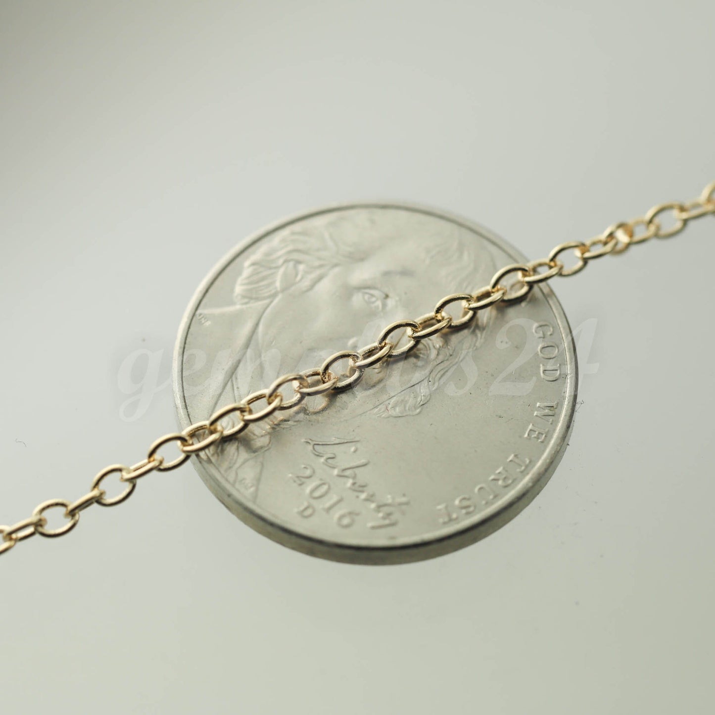 32 ft of Champagne Gold (Pinky Gold) Plated Round Soldered Chain Cable Chain - 2x2.5mm SOLDERED link - 225S