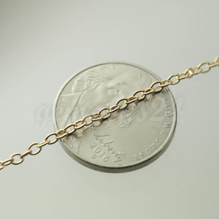 32 ft of 24K Gold Tone Plated Round Soldered Chain Cable Chain - 2x2.5mm SOLDERED link - 225S