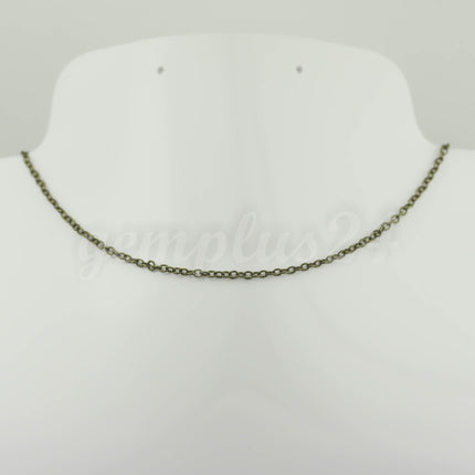 10 ft of Antiqued Brass Round Soldered Chain Dainty Delicate Cable Chain - 2x2.5mm SOLDERED link - Necklace - 225S